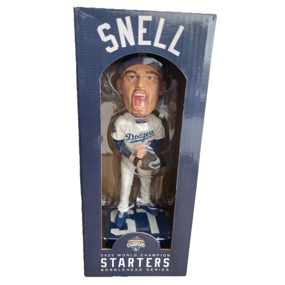 Blake Snell LA Dodgers 2024 & 2025 World Champion Starters Bobblehead New